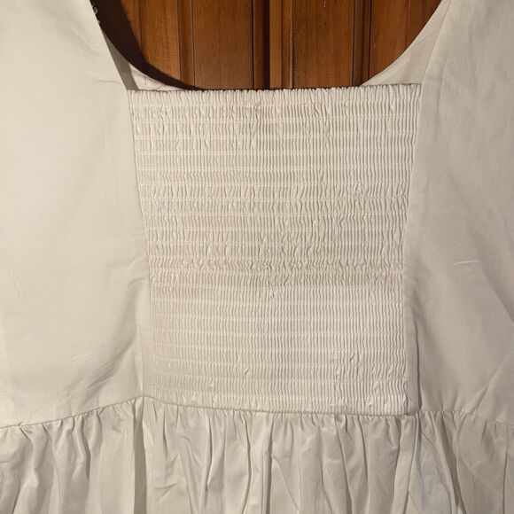J. Crew White Fit And Flare Mini Dress Sleeveless Size 18 Coquette Romantic - Picture 11 of 15